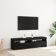 vidaXL Σετ 2 Ντουλάπια TV με LED Φωτισμό, Χρώμα Μαύρη Δρυς, 75x35x40 cm