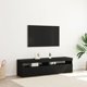 vidaXL Σετ 2 Ντουλάπια TV με LED Φωτισμό, Χρώμα Μαύρη Δρυς, 75x35x40 cm