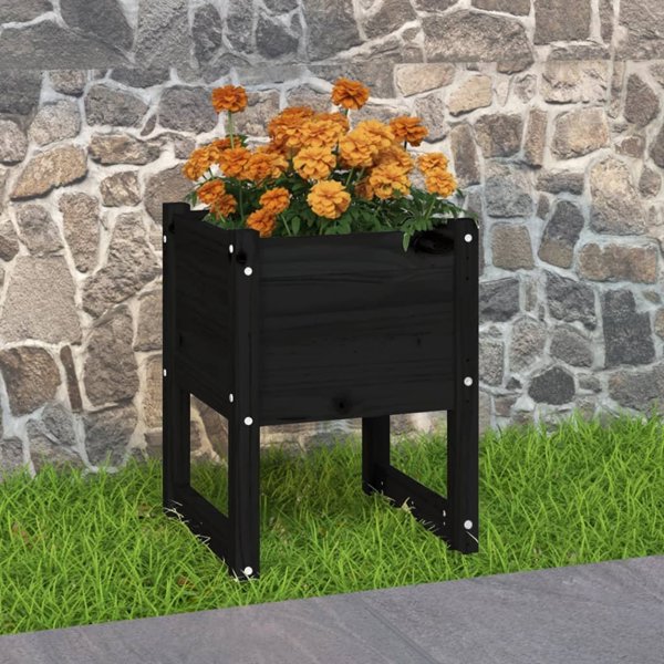 vidaXL vidaXL Donica, czarny, 40x40x52,5 cm, lite drewno sosnowe
