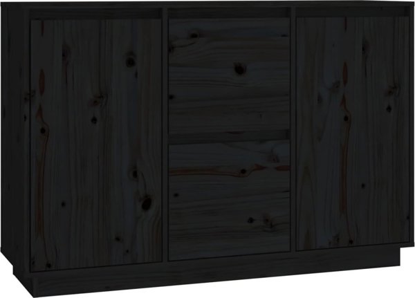 vidaXL vidaXL Komoda, czarna, 111x34x75 cm, drewno sosnowe