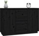 vidaXL vidaXL Komoda, czarna, 111x34x75 cm, drewno sosnowe