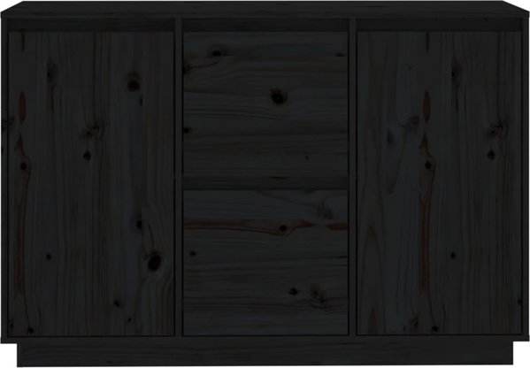 vidaXL vidaXL Komoda, czarna, 111x34x75 cm, drewno sosnowe