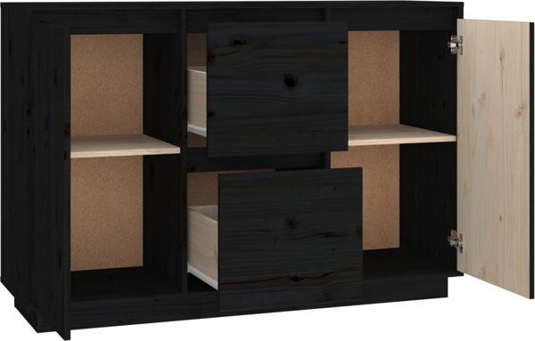 vidaXL vidaXL Komoda, czarna, 111x34x75 cm, drewno sosnowe