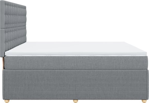 vidaXL Κρεβάτι Continental με στρώμα, ανοιχτό γκρι, ύφασμα, 180x200 εκ.