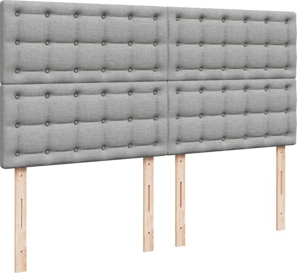 vidaXL Κρεβάτι Continental με στρώμα, ανοιχτό γκρι, ύφασμα, 180x200 εκ.
