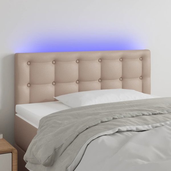 vidaXL Zaglolowdo kretza z LED, cappuccino, 80x5x78/88 cm, ekoskora