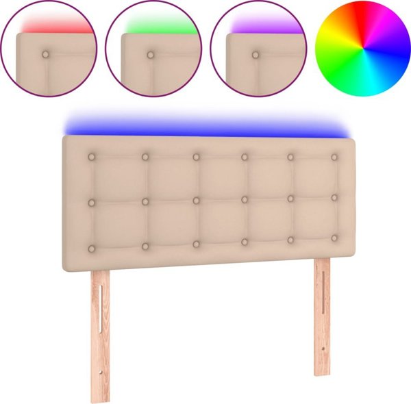 vidaXL Zaglolowdo kretza z LED, cappuccino, 80x5x78/88 cm, ekoskora