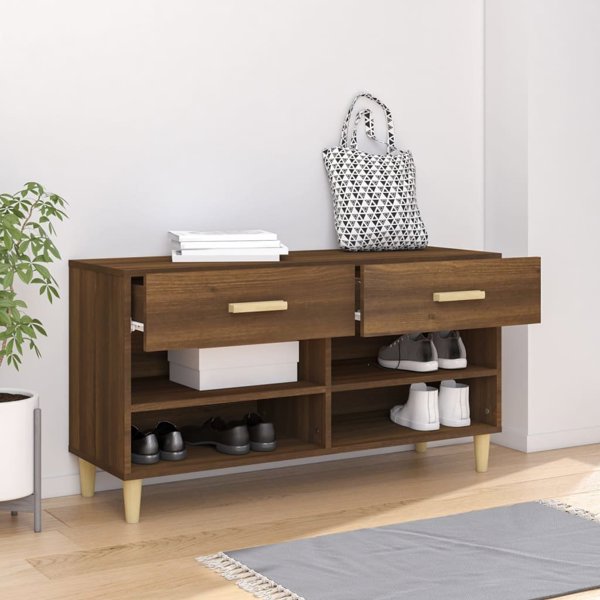 vidaXL Szafka na buty, brazowy dab, 102x35x55 cm