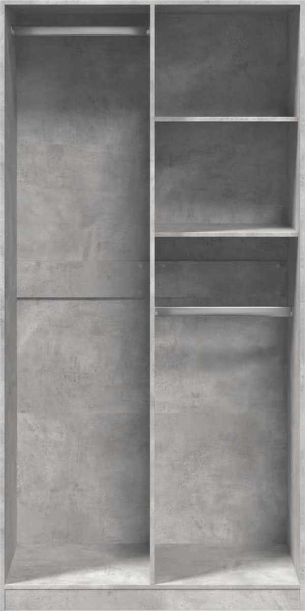 vidaXL Ντουλάπα σε χρώμα σκυροδέματος γκρι, 100x50x200 εκ., μοριοσανίδα