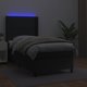 vidaXL Κρεβάτι κοντινεντάλ με στρώμα και LED, μαύρο συνθετικό δέρμα 100x200 εκ.