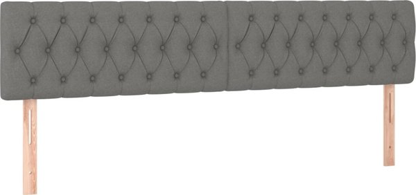 vidaXL Zaglowek do lozka z LED, ciemnoszary, 180x7x78/88 cm, tkanina