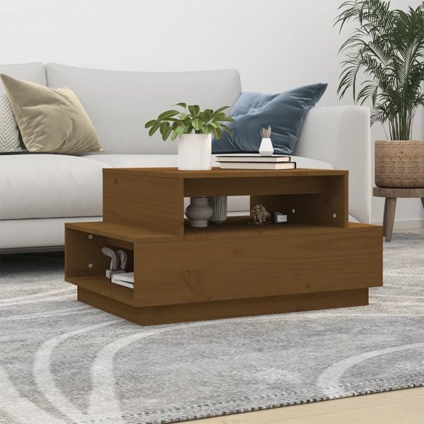 vidaXL Τραπεζάκι καφέ, μέλι καφέ, 80x55x40,5 εκ., από μασίφ ξύλο πεύκου
