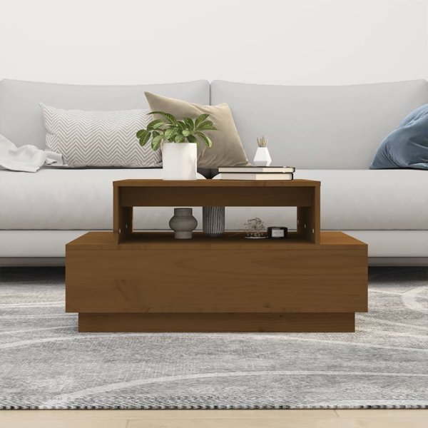vidaXL Τραπεζάκι καφέ, μέλι καφέ, 80x55x40,5 εκ., από μασίφ ξύλο πεύκου