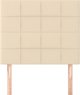 vidaXL Σετ 2 προσκέφαλα κρεβατιού, εκρού, 90x5x78/88 εκ, ύφασμα