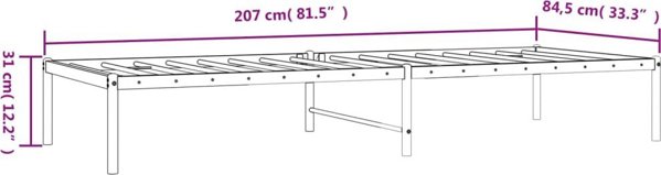 vidaXL Μεταλλικός σκελετός κρεβατιού, λευκός, 80x200 εκ.