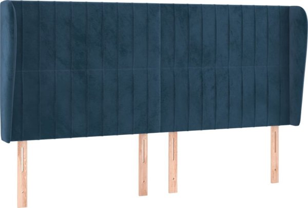 vidaXL Zaglowek uszak, σκούρο μπλε, 203x23x118/128 cm, βελούδο