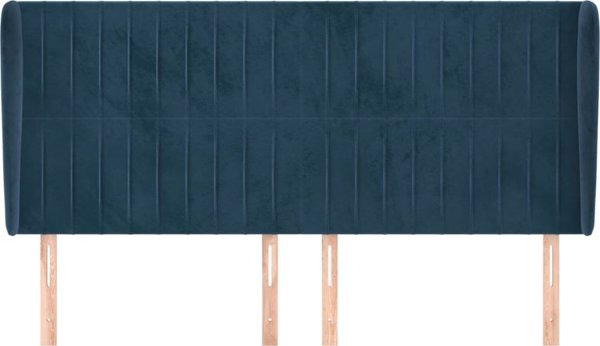 vidaXL Zaglowek uszak, σκούρο μπλε, 203x23x118/128 cm, βελούδο