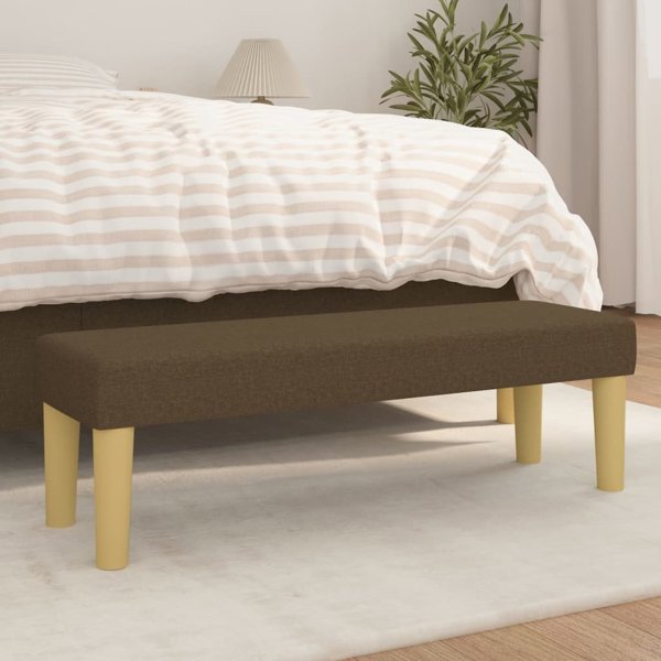vidaXL Πάγκος σκούρο καφέ, 100x30x30 εκ., επενδεδυμένος με ύφασμα