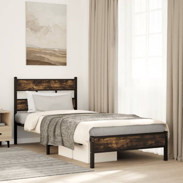 vidaXL Κρεβάτι με κεφαλάρι χωρίς στρώμα δρυς sonoma 90x190 εκ.