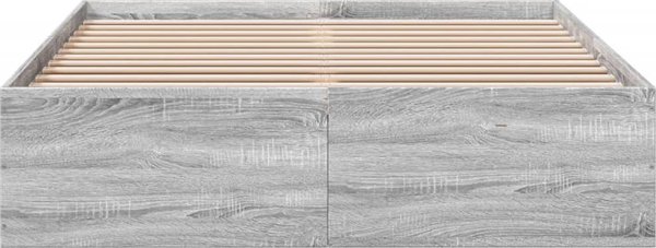 vidaXL Ράμα Κρεβατιού 135x190 cm Γκρι Δρυς Σονόμα