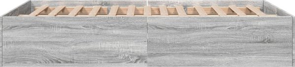 vidaXL Ράμα Κρεβατιού 135x190 cm Γκρι Δρυς Σονόμα