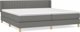 VidaXL Κρεβάτι Kontynental με Στρώμα, Σκούρο Γκρι Υφασμα 200x200 cm