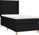 vidaXL Μαύρο κρεβάτι κοντινενταλ με στρώμα 100x200 cm από ύφασμα