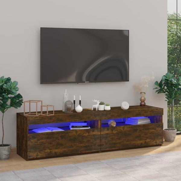 vidaXL Έπιπλα τηλεόρασης με LED, 2 τεμ., ντυμένο δρυς, 75x35x40 cm