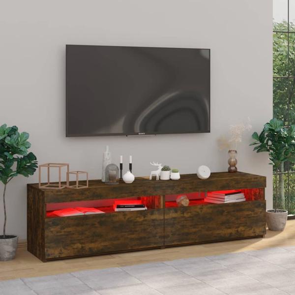 vidaXL Έπιπλα τηλεόρασης με LED, 2 τεμ., ντυμένο δρυς, 75x35x40 cm