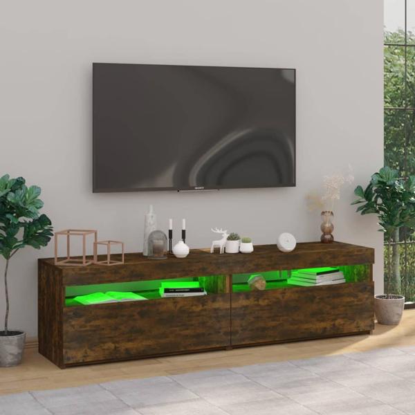 vidaXL Έπιπλα τηλεόρασης με LED, 2 τεμ., ντυμένο δρυς, 75x35x40 cm