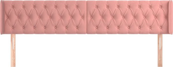 vidaXL Υποστήριγμα κεφαλής με βελούδο ροζ 203x16x78/88 cm