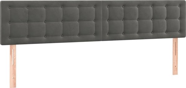 vidaXL Κεφαλάρι κρεβατιού με LED, σκούρο γκρι, 180x5x78/88 εκ., βελούδο
