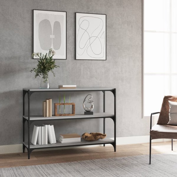 vidaXL Βιβλιοθήκη, γκρι δρυς σονόμα, 100x33x70,5 cm