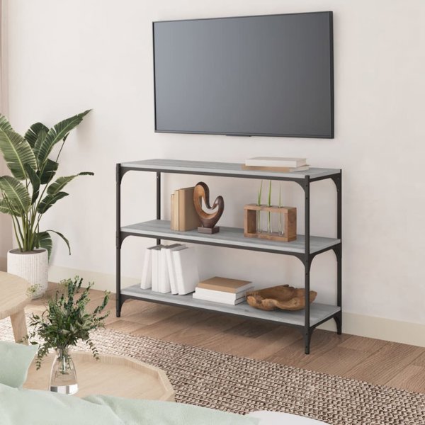 vidaXL Βιβλιοθήκη, γκρι δρυς σονόμα, 100x33x70,5 cm
