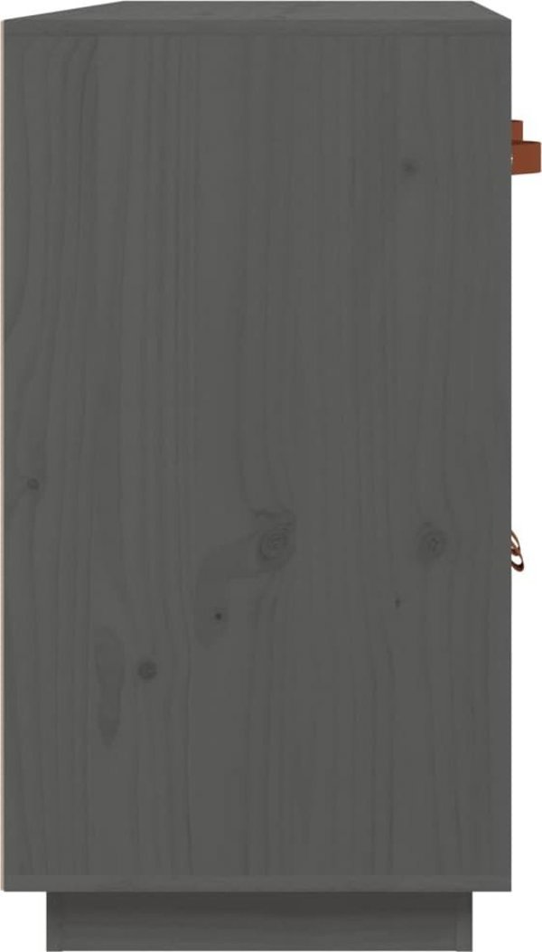 vidaXL Szafka, szara, 98,5x40x75 cm, lite drewno sosnowe