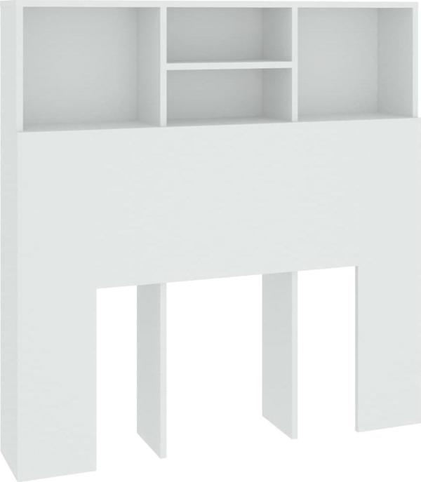 vidaXL Κεφαλάρι Κρεβατιού με Ράφια Λευκό 100x19x103,5 cm