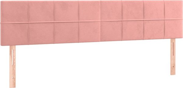 vidaXL Zaglowek do lozka z LED rozowy 180x5x78/88 cm aksamit