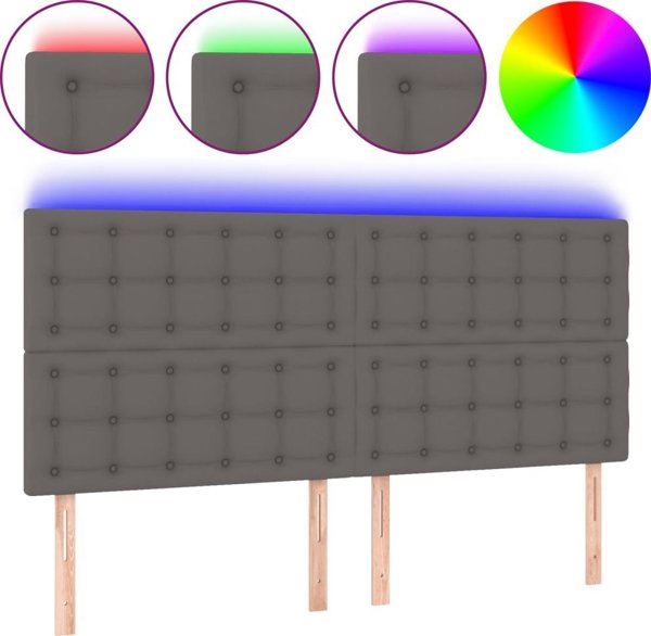 vidaXL Κεφαλάρι κρεβατιού, γκρι, 160x5x118/128 εκ., τεχνόδερμα