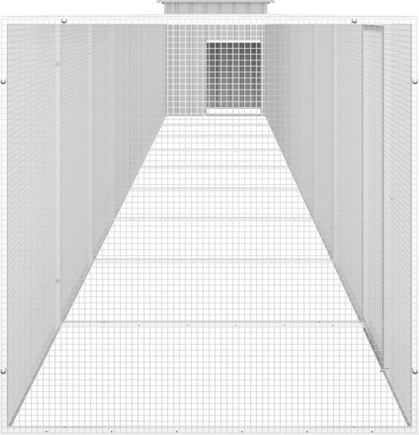 vidaXL Κλουβί για κοτόπουλα, γκρι, 1000x91x100 cm, ατσάλι