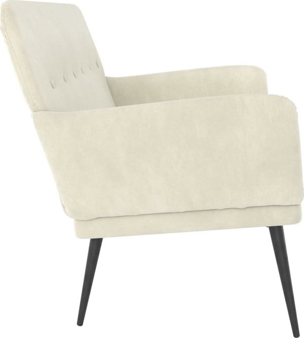 vidaXL Lawka, kremowa, 108x79x79 cm, tapicerowana aksamitem