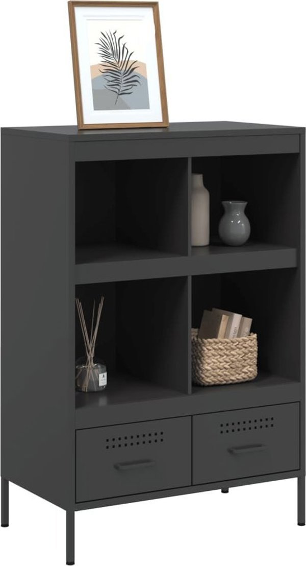 vidaXL Szafka, czarna, 68x39x101,5 cm, stal