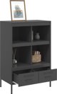 vidaXL Szafka, czarna, 68x39x101,5 cm, stal
