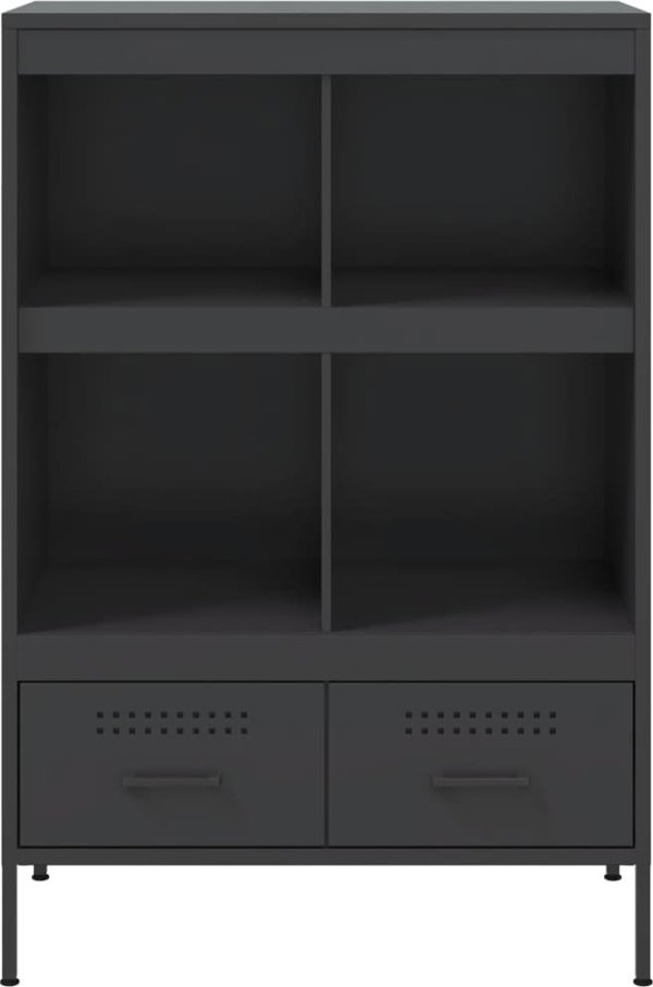 vidaXL Szafka, czarna, 68x39x101,5 cm, stal