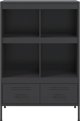 vidaXL Szafka, czarna, 68x39x101,5 cm, stal