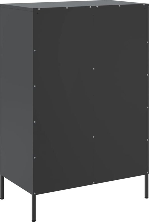 vidaXL Szafka, czarna, 68x39x101,5 cm, stal