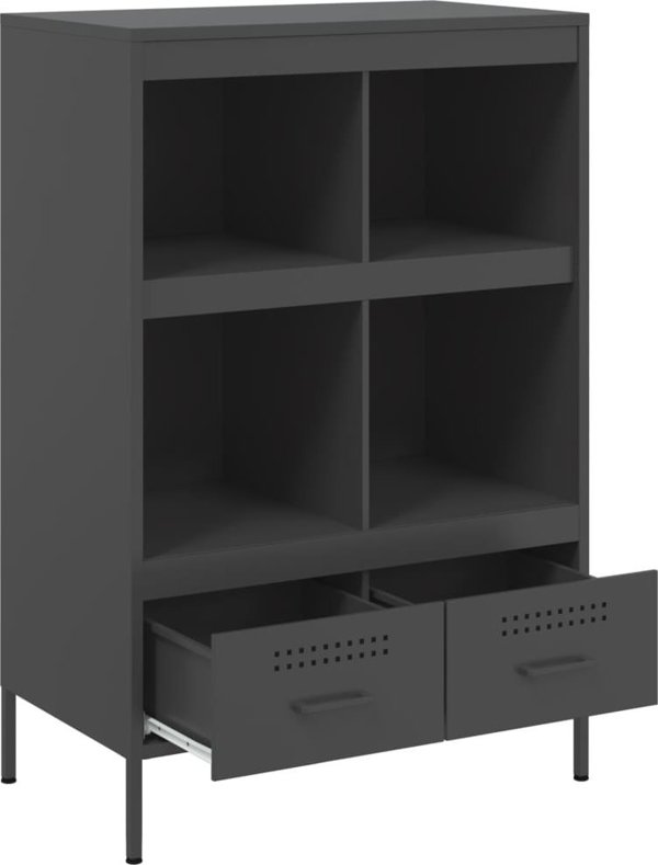 vidaXL Szafka, czarna, 68x39x101,5 cm, stal
