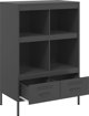 vidaXL Szafka, czarna, 68x39x101,5 cm, stal