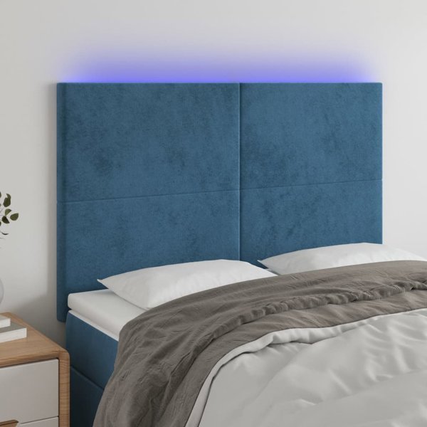 vidaXL Zaglowek do lozka z LED kianomple, 144x5x118/128 cm
