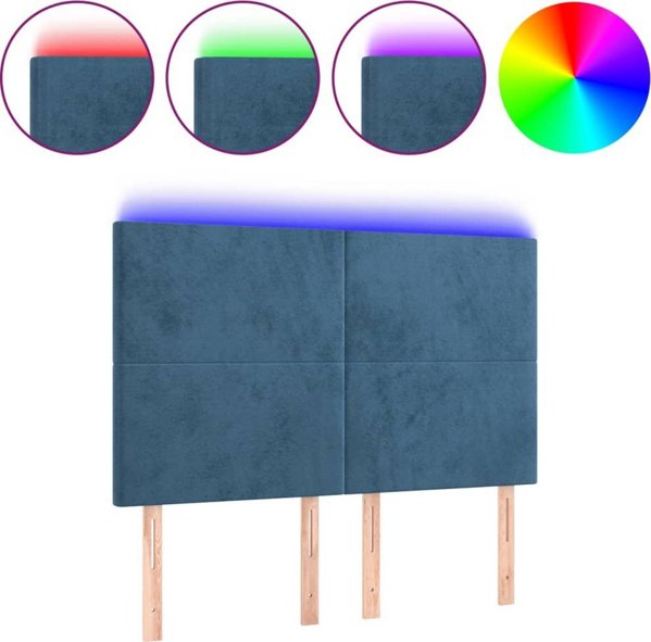 vidaXL Zaglowek do lozka z LED kianomple, 144x5x118/128 cm