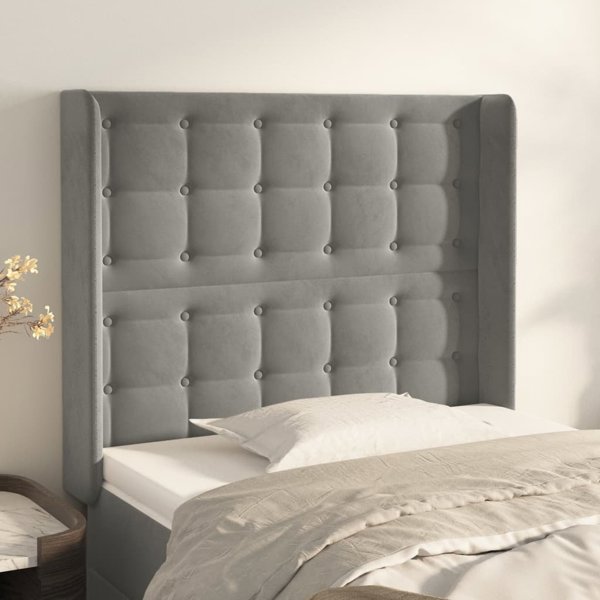vidaXL Κεφαλάρι uszak ανοιχτό γκρι, βελούδο 83x16x118/128 εκ